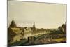 A View of Dresden from the Right Bank of the River Elbe Above the Augustusbrucke-Bellotto Bernardo-Mounted Giclee Print