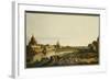 A View of Dresden from the Right Bank of the River Elbe Above the Augustusbrucke-Bernardo Bellotto-Framed Giclee Print