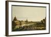 A View of Dresden from the Right Bank of the River Elbe Above the Augustusbrucke-Bernardo Bellotto-Framed Giclee Print