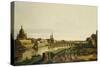 A View of Dresden from the Right Bank of the River Elbe Above the Augustusbrucke-Bellotto Bernardo-Stretched Canvas