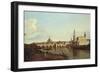 A View of Dresden from the Right Bank of the River Elbe above the Augustusbrucke-Bernardo Bellotto-Framed Giclee Print