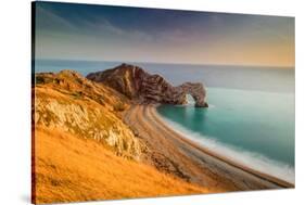 A View of Durdle Door in Dorset-Chris Button-Stretched Canvas