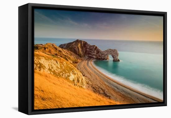A View of Durdle Door in Dorset-Chris Button-Framed Stretched Canvas