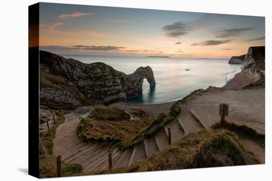 A View of Durdle Door in Dorset-Chris Button-Stretched Canvas