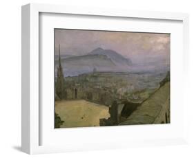 A View of Edinburgh from the Castle Looking Across the Esplanade Towards Arthur's Seat-Sir John Lavery-Framed Giclee Print