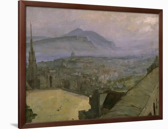 A View of Edinburgh from the Castle Looking Across the Esplanade Towards Arthur's Seat-Sir John Lavery-Framed Giclee Print