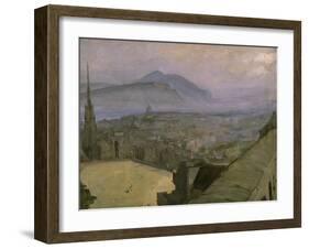 A View of Edinburgh from the Castle Looking Across the Esplanade Towards Arthur's Seat-Sir John Lavery-Framed Giclee Print