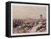 A View of Edinburgh-David Roberts-Framed Stretched Canvas