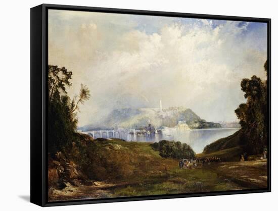 A View of Fairmont Waterworks, Philadelphia-Thomas Moran-Framed Stretched Canvas