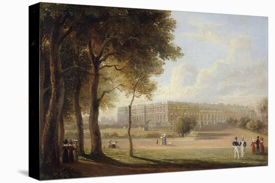 A View of Hampton Court Palace, 1827 (One of a Pair)-Henry Bryan Ziegler-Stretched Canvas