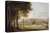 A View of Hampton Court Palace, 1827 (One of a Pair)-Henry Bryan Ziegler-Stretched Canvas