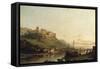 A View of Heidelberg and the River Neckar-Francois Antoine Bossuet-Framed Stretched Canvas