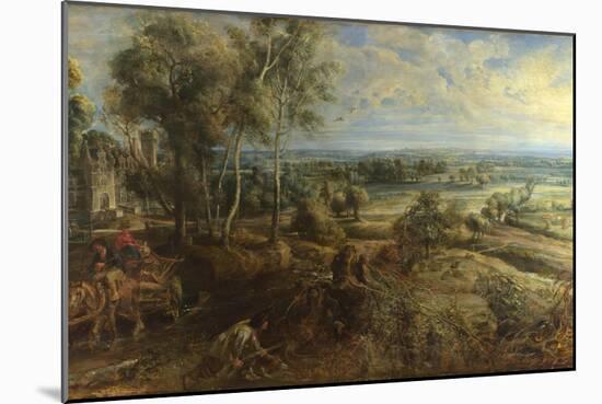 A View of Het Steen in the Early Morning, Ca 1636-Peter Paul Rubens-Mounted Giclee Print