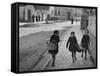 A View of Jewish Children Walking Through the Streets of their Ghetto-William Vandivert-Framed Stretched Canvas