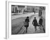 A View of Jewish Children Walking Through the Streets of their Ghetto-William Vandivert-Framed Premium Photographic Print