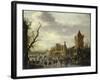 A View of Kasteel Batestein Vianen, in Winter with a Gentleman, His Wife and Retinue-Jan Van Goyen-Framed Giclee Print