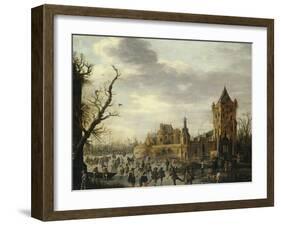 A View of Kasteel Batestein Vianen, in Winter-Jan Van Goyen-Framed Giclee Print