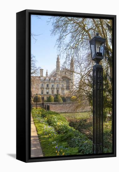 A View of Kings College from the Backs, Cambridge, Cambridgeshire, England, United Kingdom, Europe-Charlie Harding-Framed Stretched Canvas
