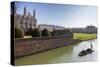 A View of Kings College from the Backs with Punting in the Foreground, Cambridge, Cambridgeshire-Charlie Harding-Stretched Canvas