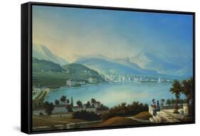 A View of Lake Como-Emanuel Labhardt-Framed Stretched Canvas