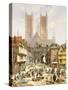 A View of Lincoln Cathedral, England-Louise J. Rayner-Stretched Canvas