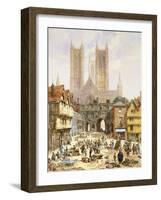 A View of Lincoln Cathedral, England-Louise J. Rayner-Framed Giclee Print
