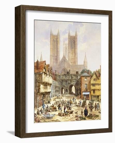 A View of Lincoln Cathedral, England-Louise J. Rayner-Framed Giclee Print