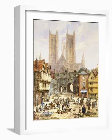 A View of Lincoln Cathedral, England-Louise J. Rayner-Framed Giclee Print