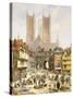 A View of Lincoln Cathedral, England-Louise J. Rayner-Stretched Canvas