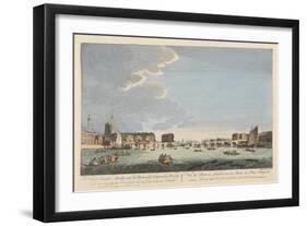 A View of London Bridge with the Ruins of the Temporary Bridge after the Fire of 11th April 1758-English School-Framed Giclee Print