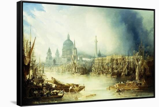 A View of London with St-John Gendall-Framed Stretched Canvas