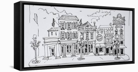 A view of M Street in Georgetown, Washington DC.-Richard Lawrence-Framed Stretched Canvas