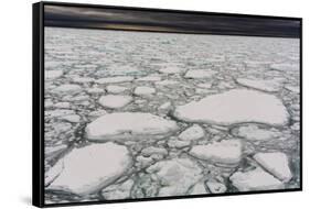 A view of melting sea ice on the Arctic Ocean. North polar ice cap, Arctic Ocean-Sergio Pitamitz-Framed Stretched Canvas