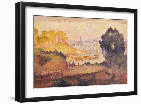 A View of Menton-Henri Edmond Cross-Framed Giclee Print