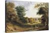 A View of Mereworth Castle and Park-John F . Tennant-Stretched Canvas