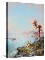 A View of Monaco (Oil on Canvas)-Franz Richard Unterberger-Stretched Canvas