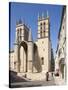 A View of Montpellier Cathedral, Montpellier, Languedoc-Roussillon, France, Europe-David Clapp-Stretched Canvas