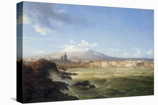 A View of Mount Etna from the Sea, 1833-Thomas Fearnley-Stretched Canvas