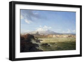 A View of Mount Etna from the Sea, 1833-Thomas Fearnley-Framed Giclee Print