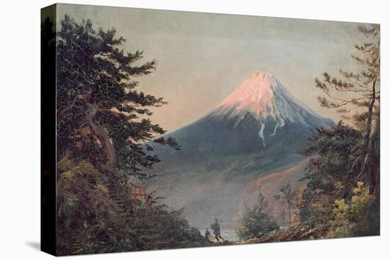 A View of Mount Fusiyama with Figures in the Foreground-Charles Wirgman-Stretched Canvas
