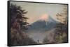 A View of Mount Fusiyama with Figures in the Foreground-Charles Wirgman-Framed Stretched Canvas