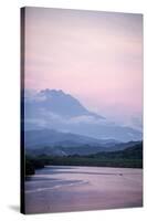 A View of Mount Kinabalu over Menkabong River-James Morgan-Stretched Canvas