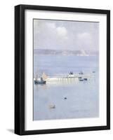 A View of Mount's Bay with the North Pier, C.1892-Norman Garstin-Framed Giclee Print