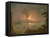 A View of Mount Vesuvius Erupting-Abraham Pether-Framed Stretched Canvas