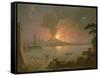 A View of Mount Vesuvius Erupting-Abraham Pether-Framed Stretched Canvas