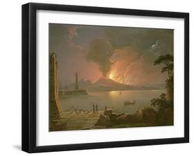 A View of Mount Vesuvius Erupting-Abraham Pether-Framed Giclee Print