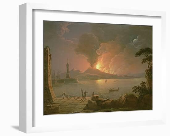 A View of Mount Vesuvius Erupting-Abraham Pether-Framed Giclee Print