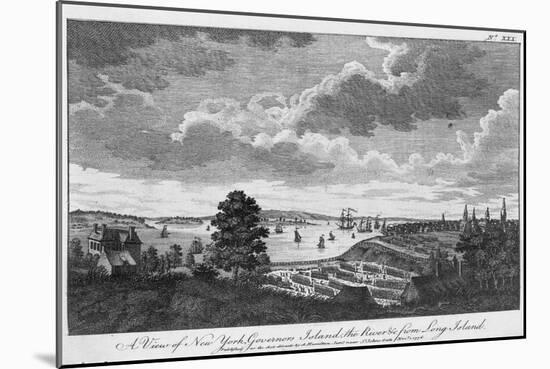 A View of New York, Governors Island, the River from Long Island-A. Hamilton, Jr.-Mounted Giclee Print