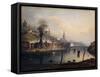 A View of Newcastle from the River Tyne-English School-Framed Stretched Canvas