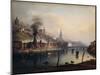 A View of Newcastle from the River Tyne-English School-Mounted Giclee Print